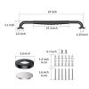 2 Pack 24 Inch Black Shower Grab Bar w/Anti Slip Rubber Grip,ZUEXT Stainless Steel Bath Grab Bar,Bathroom Balance Bar,Wall Mount Safety Handrail Support,Handicap Injury Elderly Senior Assist Handle view 2