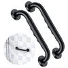 2 Pack 12 Inch Black Shower Grab Bar w/Anti Slip Rubber Grip,ZUEXT Stainless Steel Bath Grab Bar,Bathroom Balance Bar,Wall Mount Safety Handrail Support,Handicap Injury Elderly Senior Assist Handle view 1