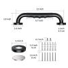 2 Pack 12 Inch Black Shower Grab Bar w/Anti Slip Rubber Grip,ZUEXT Stainless Steel Bath Grab Bar,Bathroom Balance Bar,Wall Mount Safety Handrail Support,Handicap Injury Elderly Senior Assist Handle view 2
