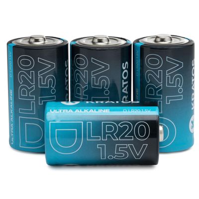 Kratos Power D Alkaline Batteries 10 Year Shelf Life (4 Pack)