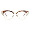 Rhinestone Transition Photochromic Bifocal Reading Glasses For Women 2pcs Diamond Cat eye Sunglasses Readers 0 to +400 (225 magnification, 2pcs-black&leopard) view 4