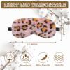 4 Pieces Plush Eye Mask Silk Furry Sleep Masks Comfortable Blindfold Eye Cover Colorful Satin Night Eyeshade Cover for Women Men Sleep Travel Nap Sleeping (Leopard Print, Classic Colors) view 3