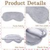 4 Pieces Plush Eye Mask Silk Furry Sleep Masks Comfortable Blindfold Eye Cover Colorful Satin Night Eyeshade Cover for Women Men Sleep Travel Nap Sleeping (Leopard Print, Classic Colors) view 4