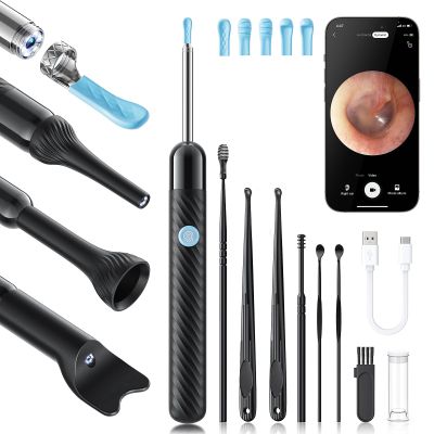 Loyker X6 Ear Wax Removal Tool Camera, Ear Cleaner with Camera, FSA - HSA Store Eligible, 1080P Ear Camera with 6LED Light for Ear/Nose/Throat/Tonsil Stone Examination, Black