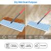 2 Pack Microfiber Mop Replacement Heads Compatible with O-Cedar Dual Action Flat Mop for Dry/Wet Use, Machine Washable Reusable Flip Mop Refills All Surface Cleaning(Blue White Stripe) view 4
