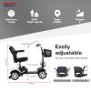 Electric Mobility Scooter for Adults Wheelchair Device for Travel, 4 Wheel Mobility Scooter with Head Light and Rear Brake Light &Charger and Basket Folding Mobility Scooter (White) view 4