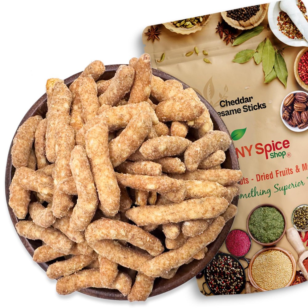 NY Spice Shop Cheddar Sticks - 1 Pound Fresh Sesame Sticks Cheddar - Delicious Sesame Stick Cheddars Snack Mix