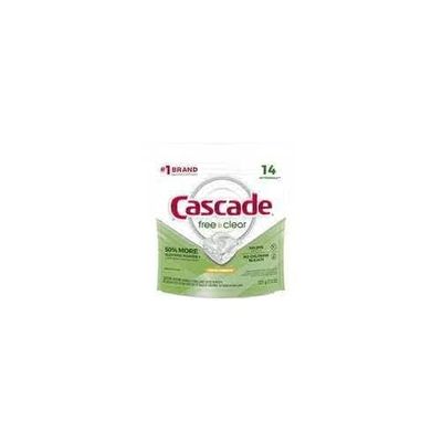 Cascade Free & Clear Dishwasher Pods, ActionPacs Dishwasher Detergent Tabs, Lemon Essence Scent, 14 Count