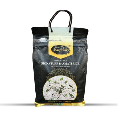ANAAJ VALLEY Basmati Rice - 10 Pound (lbs.) Parboiled Basmati Rice - White Basmati Rice - Extra Long Grain Rice - Healthy Parboiled Rice - All Natural & Flavorful - From Foothills of Himalayas