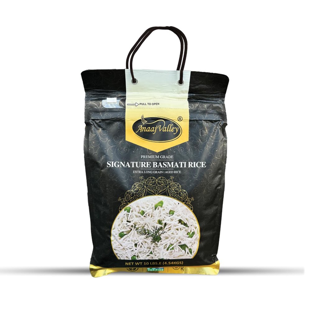 ANAAJ VALLEY Basmati Rice - 10 Pound (lbs.) Parboiled Basmati Rice - White Basmati Rice - Extra Long Grain Rice - Healthy Parboiled Rice - All Natural & Flavorful - From Foothills of Himalayas