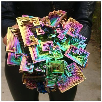ZTBH Natural Meditation Crystal Nature Art Rainbow Bright Metal, Artwork Decorative Crystal Stone (Size : 160-200g)