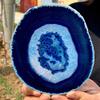 ZTBH Natural Meditation Crystal Natural Agate Board Crystal chip, Blue Crystal Decoration Crystal Stone (Size : 120-140mm) view 2