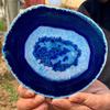 ZTBH Natural Meditation Crystal Natural Agate Board Crystal chip, Blue Crystal Decoration Crystal Stone (Size : 120-140mm) view 3