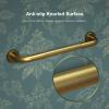 2 Pack 20 Inch Anti Slip Bronze Shower Grab Bar Polished Gold,ZUEXT Antique Brass Bathroom Grab Bar, Knurled Balance Bar,Safety Hand Rail Support Handicap Elderly Injury Senior Assist Bath Handle view 4