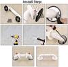 HongLianRiven Bath Handle Towel Rail Bathroom Handle Bath Grab Bar with Anti-Slip Grip and Safety Luminous Circles Heavy Duty Shower Handrail Towel Rail (Color : White, Size : 40cm) view 2