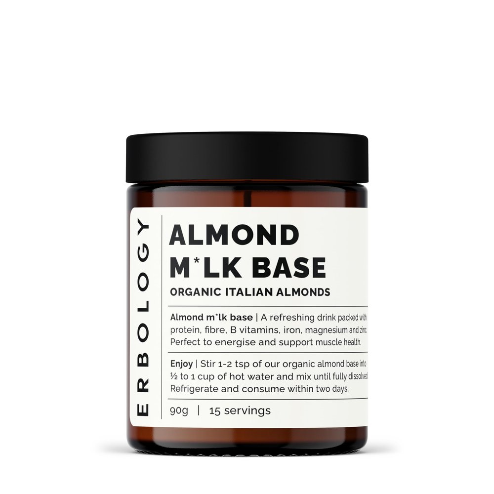 Erbology Organic Almond Milk Base 3.2 oz - Cold-pressed from Small-batch Fresh Almonds - 3:1 Extraction Ratio - Straight from Farm in Italy - Non-GMO - Recyclable Glass Bottle