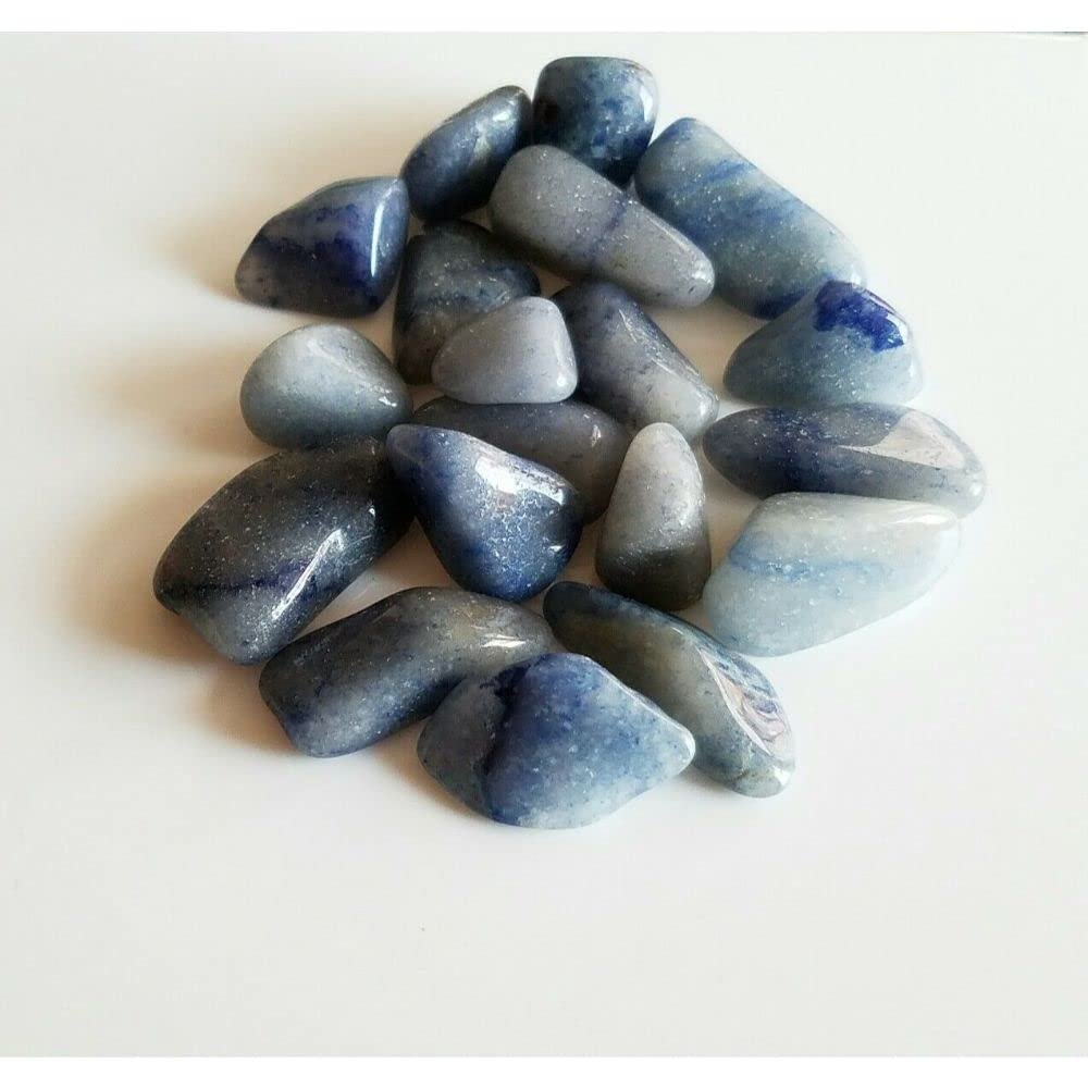 1/4 lb Tumbled Blue Quartz Gemstone Crystals 14-20 Stones Gems Rocks Specimens