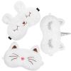 3 Pieces Sleep Mask for Kids, Girls Plush Sleeping Eye Cover Soft Eye Blindfold Cover Animal Shade for Kids(White,Bunny, Cat and Unicorn Style) view 1