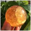 ZTBH Natural Meditation Crystal 50-55MM Natural Citrine Sphere, Home Decor Crystal Stone (Size : 70-75mm) view 1