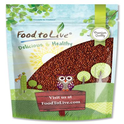 Food to Live Red Quinoa, 3 Pounds Ancient Whole Grain Seeds, Raw, Sproutable, Kosher, Vegan, Sirtfood, Bulk. Quick-Cooking Perfect for Salads. Great for Vegetarian diets.