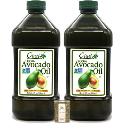 Ciuti, Avocado Oil, 67.6 Fl oz (Pack of 2), Includes-Free Premium Rhino Basil Leaves, 071 oz