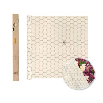 SUPERBEE Beeswax Wrap Roll XL, Reusable Beeswax Wrap for Food, Wrap Roll, Reusable Bees Wrap Paper for Wrapping Vegetables & Cheese, Bowl Covers and Sandwich Wrapping Paper, Hexagonia - 35x13"