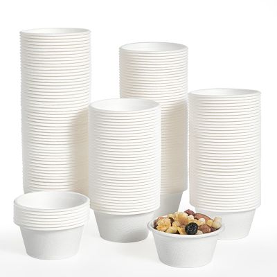 ECOLipak 200 Pack 2 oz Compostable Portion Cups, 100% Biodegradable Souffle Cups, Disposable Paper Cup for Condiment Samples