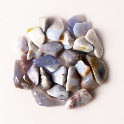 50g Tumbled Blue Chalcedony Gemstone Crystals 15-35 Stones Rocks Gems Healing