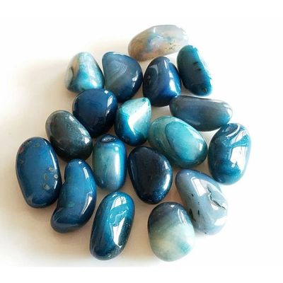 1/4 lb Tumbled Teal Brazilian Agate Gemstone Crystals 15-20 Stones Gem Specimens