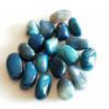 1/4 lb Tumbled Teal Brazilian Agate Gemstone Crystals 15-20 Stones Gem Specimens view 1