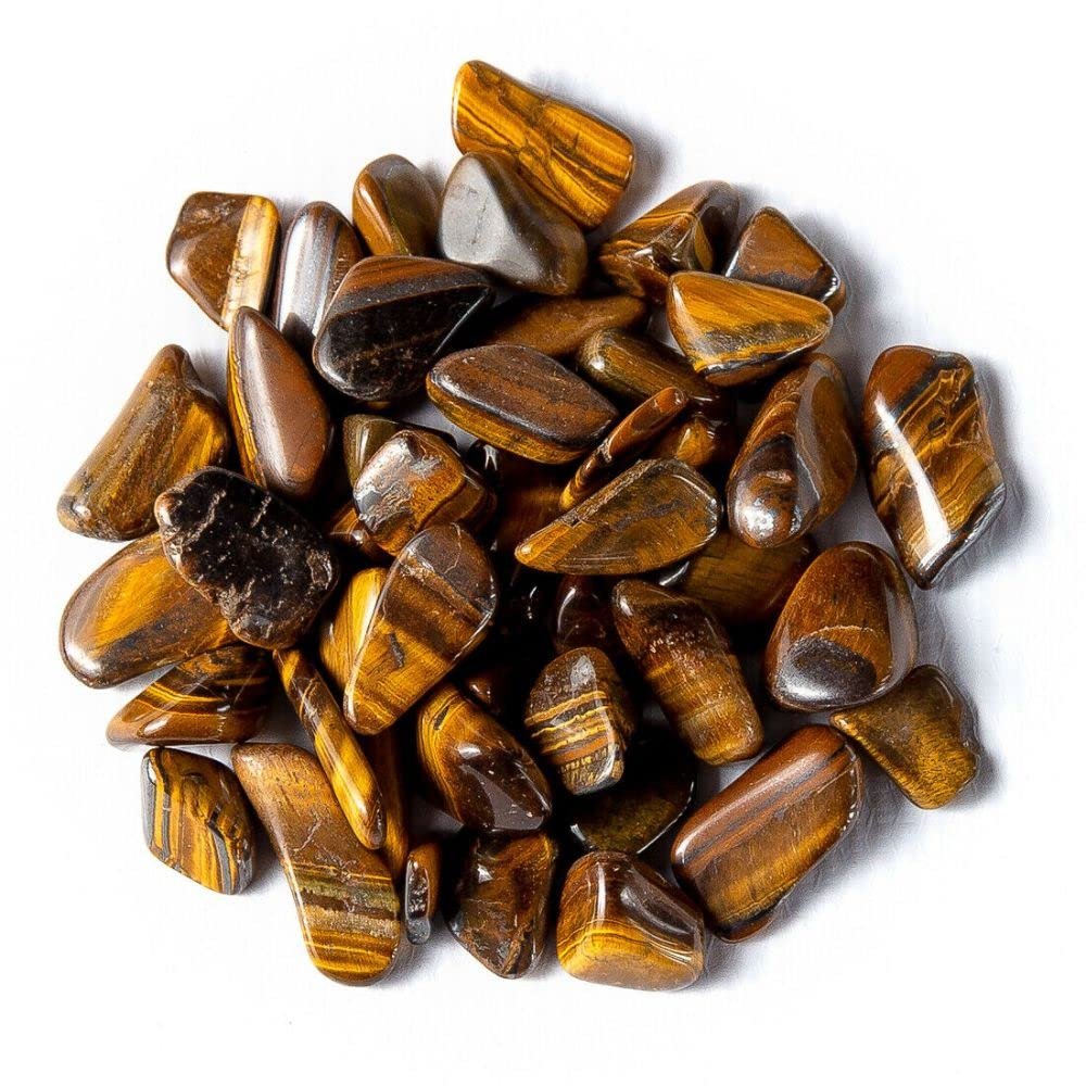 1/4 lb Tumbled Golden Tigers Eye Gemstone Crystals 30-45 Stones Rock Specimens
