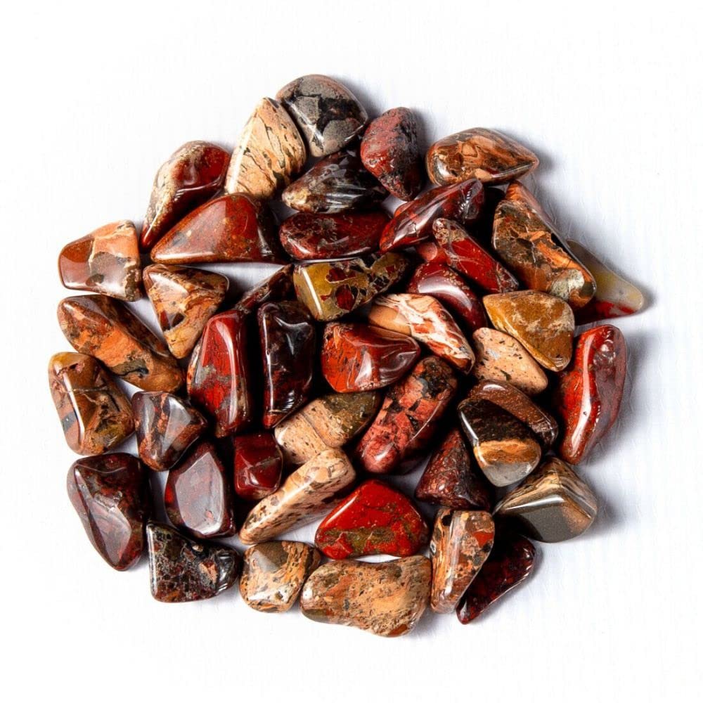 1/4 lb Tumbled Brecciated Jasper Gemstone Crystals 45-60 Stones Rock Specimens