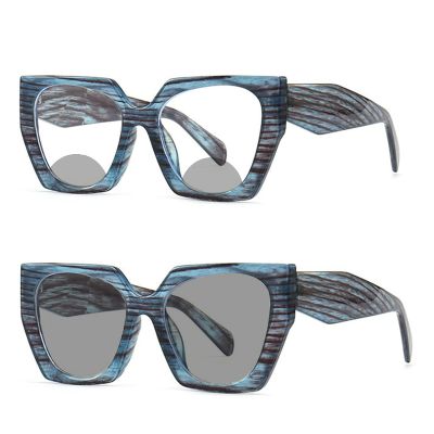 Invisible Transition Photochromic Bifocal Reading Sunglasses UV Protection Readers for Women Comfortable Stylish Reading glasses (225 magnification, blue)