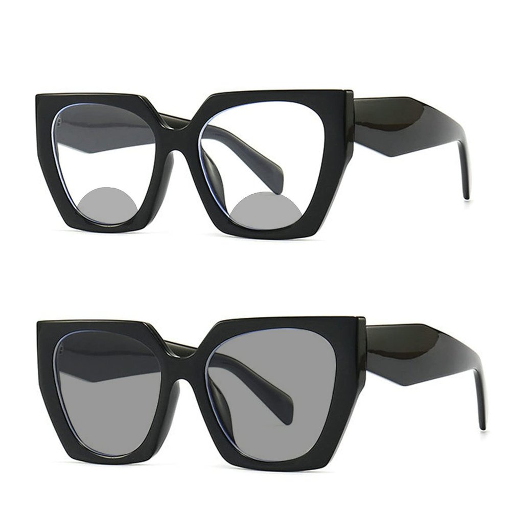 willochra Invisible Transition Photochromic Bifocal Reading Sunglasses UV Protection Readers for Women Comfortable Stylish Reading glasses (200 magnification, black)