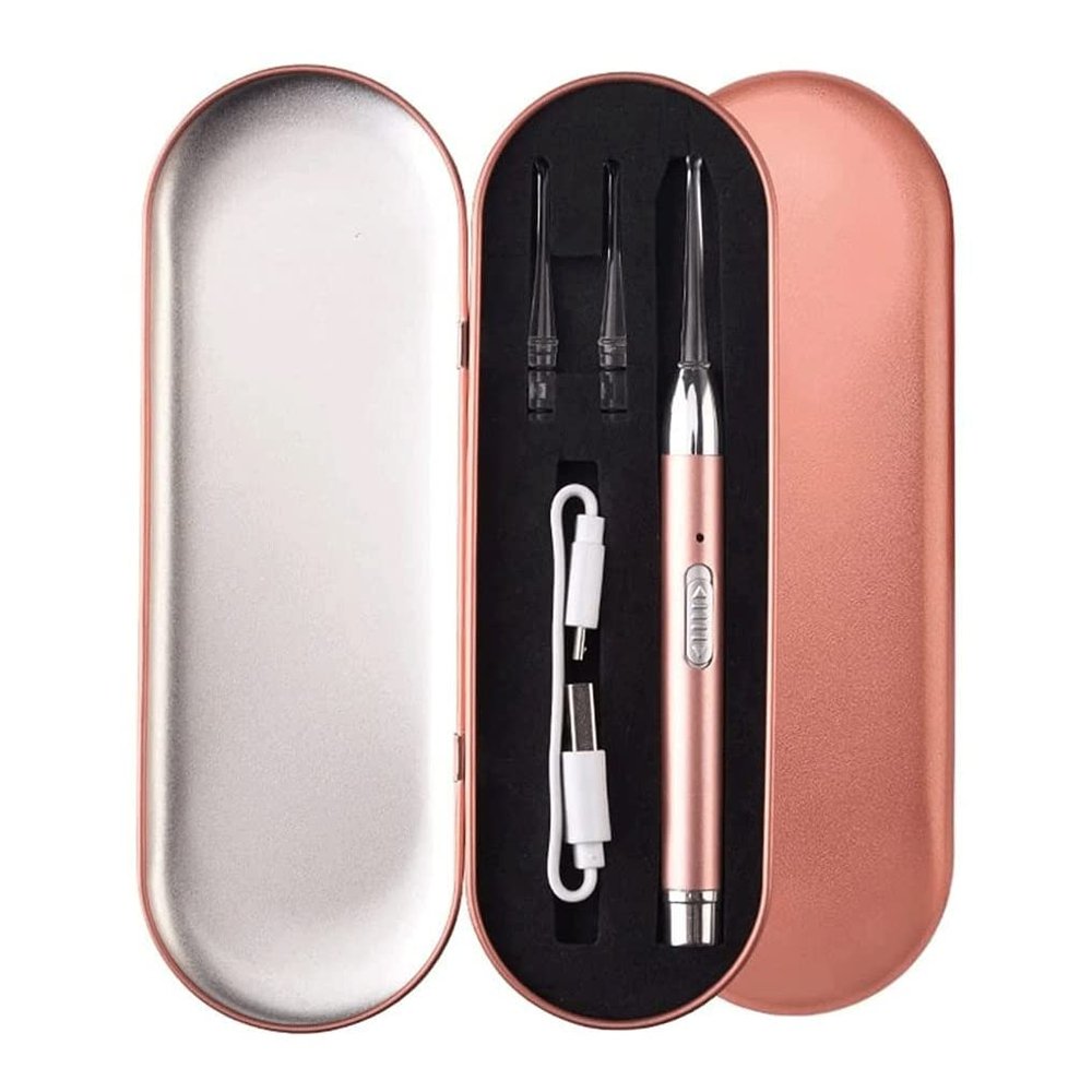 XIXIDIAN Ear Cleaner Ear Wax Removal Tool Flashlight Earpick Ear Cleaning Earwax Remover Luminous Ear Curette (Color : Pink)
