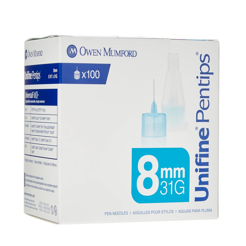 OWEN MUMFORD PEN NEEDLE 31 G X 5/16" (8 MM) UNIFINE (Box, 100 Pen Needle)