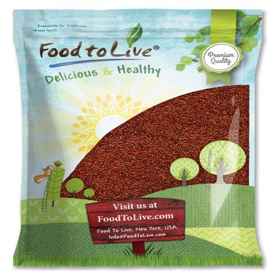 Food to Live Red Quinoa, 10 Pounds Ancient Whole Grain Seeds, Raw, Sproutable, Kosher, Vegan, Sirtfood, Bulk. Quick-Cooking Perfect for Salads. Great for Vegetarian diets.