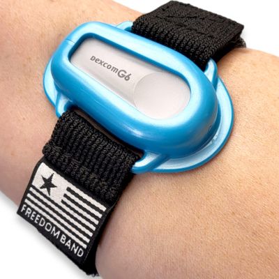 4-18" Inch All-in-One Adjustable & Flexible Dexcom G6 Transmitter Protection Sensor Guard Cover Arm & Leg Band (Teal Blue Satin)
