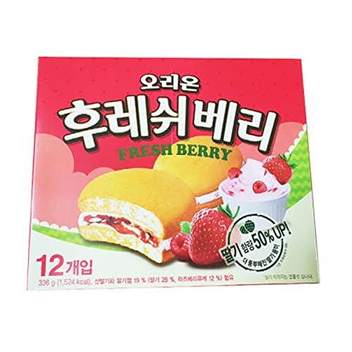 Korean Snack Orion Fresh Berry 336g (12 Individual Packges) Sweet Berry Flavor Pie