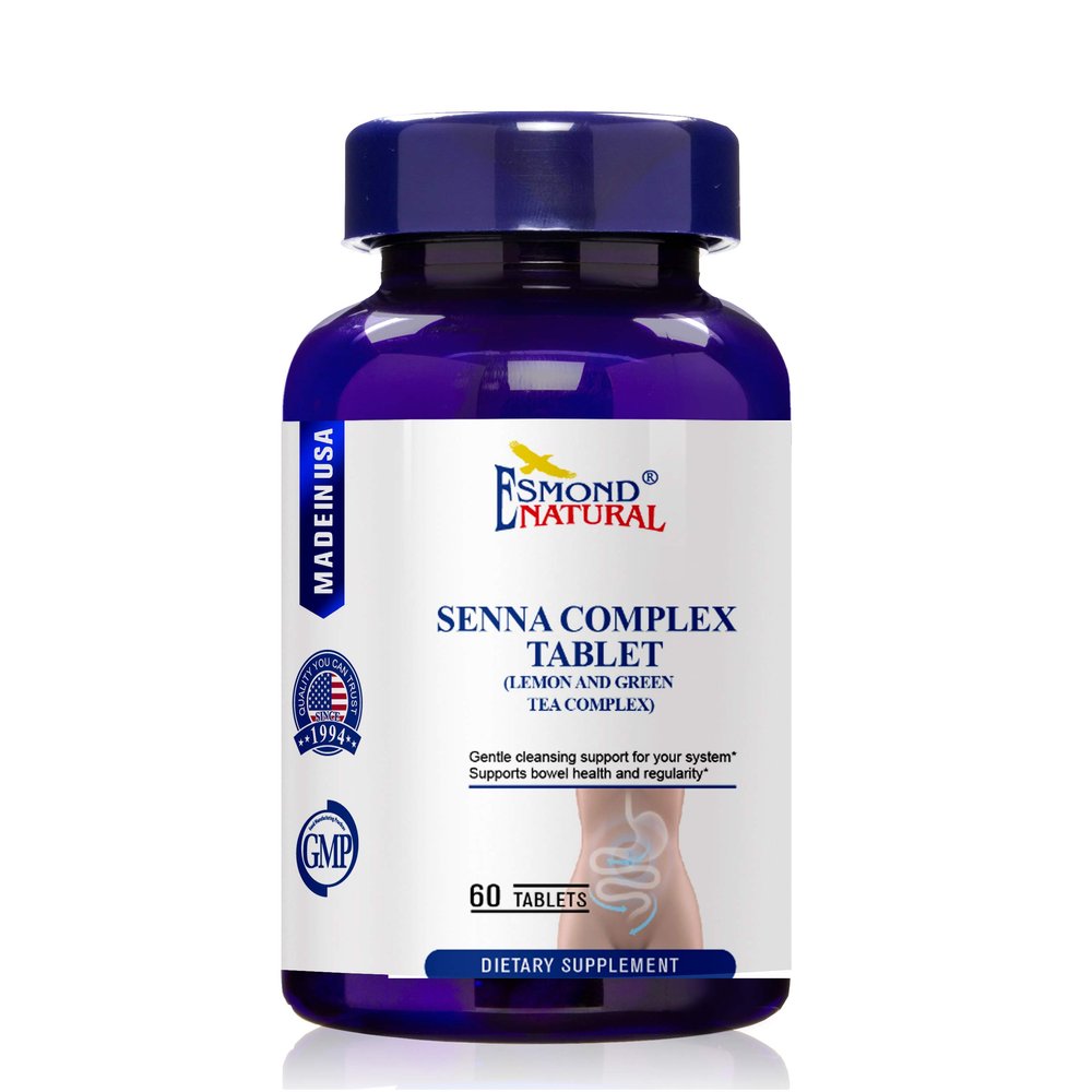 (8 Pack) Esmond Natural: Senna Complex Tablet - Lemon & Green Tea (Bowel Health, Cleansing & Regularity), GMP, Natural Product Assn Certified, Made in USA - 620mg, 480 Tablets