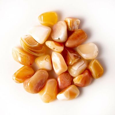 1/4 lb Tumbled Banded Carnelian Gemstone Crystals 10-25 Stones Gem Rock Specimen
