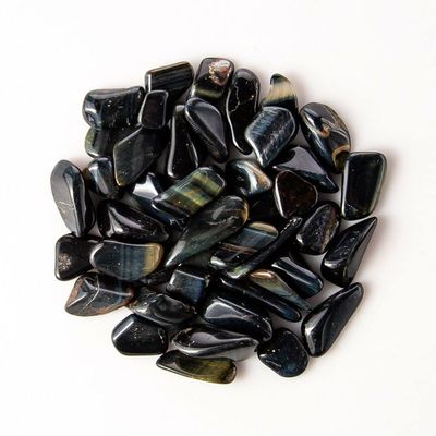 1/4 lb Tumbled Blue Tigers Eye Gemstone Crystals 30-45 Stones Gem Rock Specimens