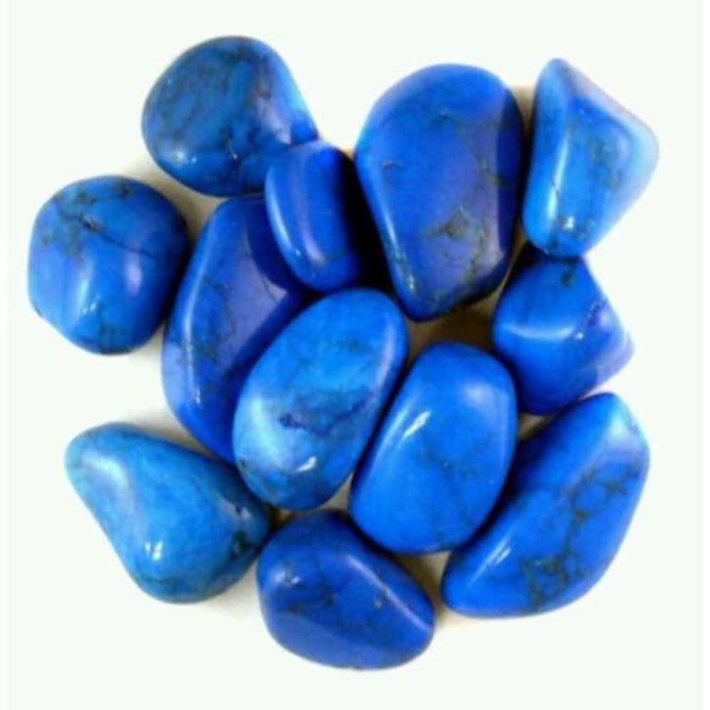 1/4 lb Tumbled Blue Turquoise Howlite Gemstone Crystals 30-50 Stone Specimens