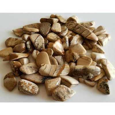 1/2 lb Tumbled Picture Jasper Gemstone Crystals 100-125 Stones Gem Rock Specimen