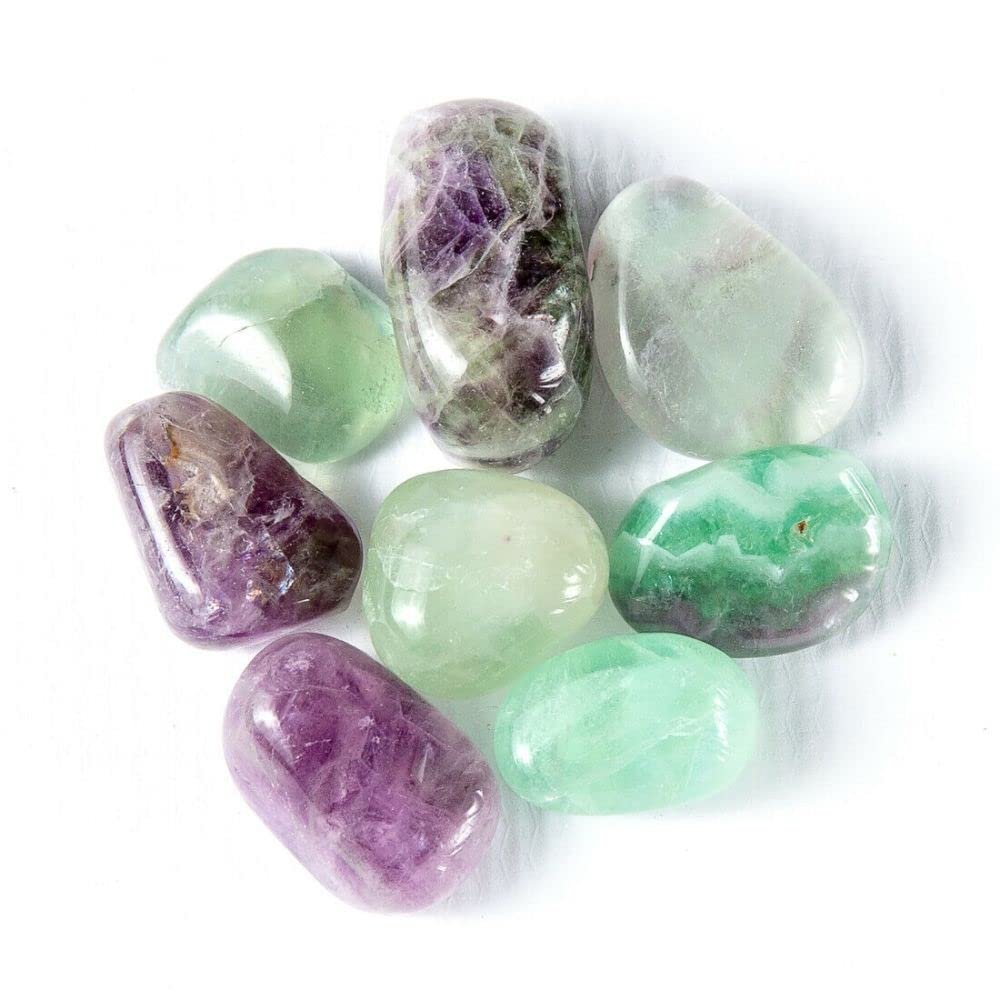 1/4 lb Tumbled Rainbow Fluorite Gemstone Crystals 6-10 Stones Gem Rock Specimens