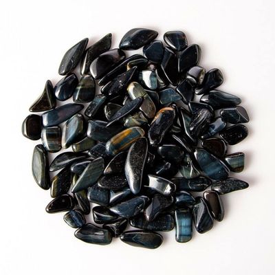 1/2 lb Tumbled Blue Tigers Eye Gemstone Crystals 80-100 Stones Rock Specimens