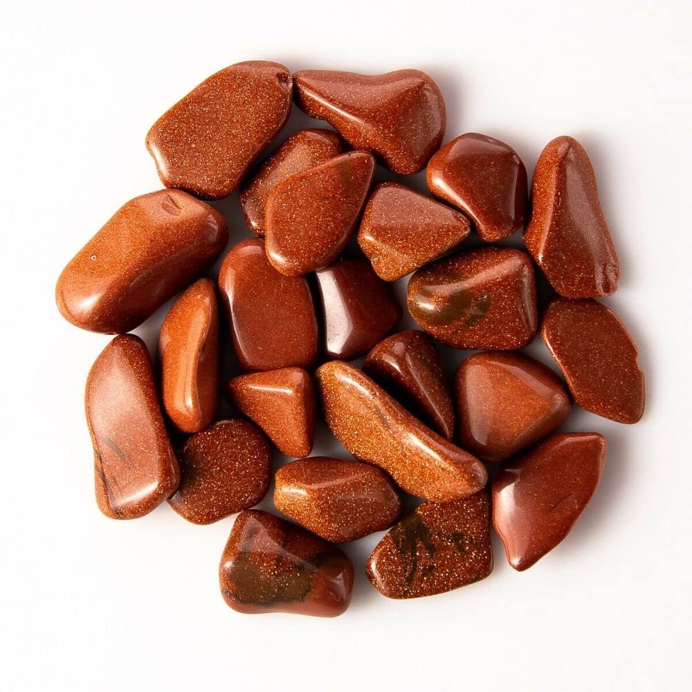 1/4 lb Tumbled Copper Goldstone Gemstone Crystals 15-30 Stones Rock Specimens