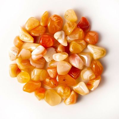 1/2 lb Tumbled Banded Carnelian Gemstone Crystals 30-50 Stones Gem Rock Specimen