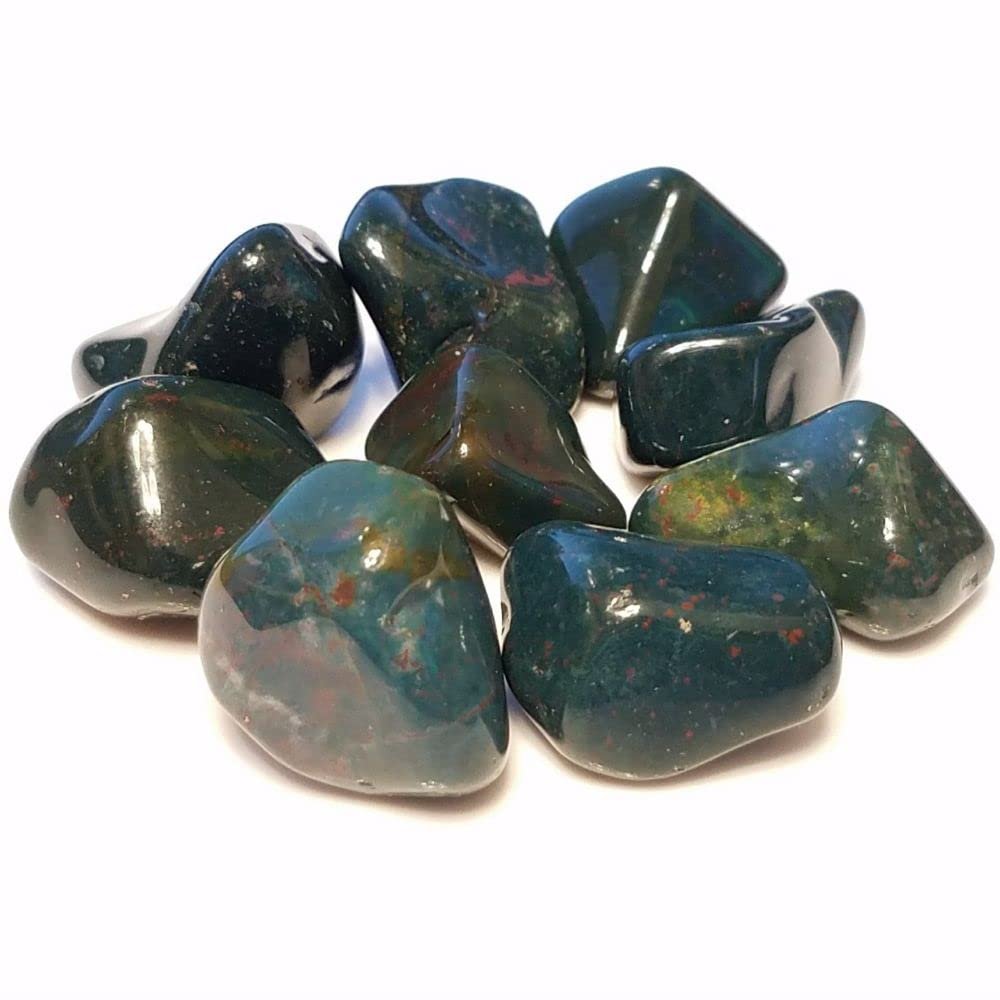 1/2 lb Tumbled Bloodstone Heliotrope Gemstone Crystal 15-35 Stones Rock Specimen