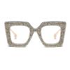 Outdoor Transition Photochromic Bifocal Reading Glasses For Womens Rhinestone Square Sunglasses Readers UV protection (black white, 2.75) view 3